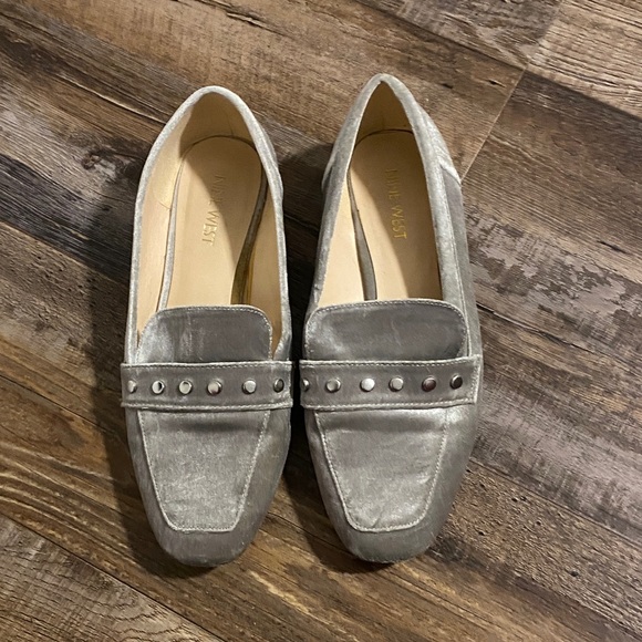 Nine West Shoes - Nine West Metallic Silver Studded Loafers